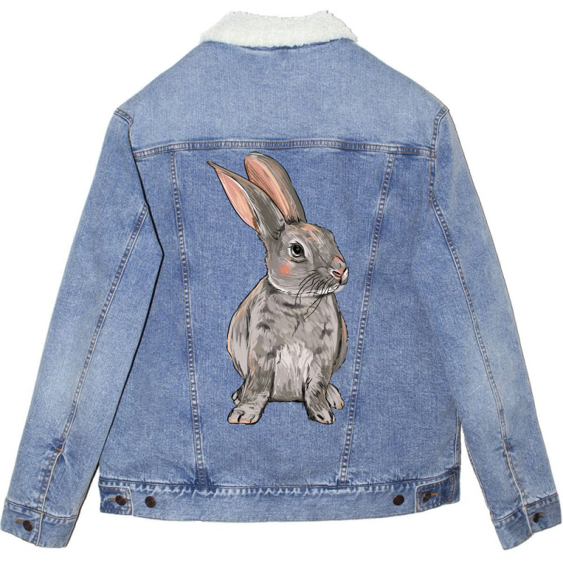 Easter Bunny Unisex Sherpa-lined Denim Jacket | Artistshot