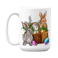 Bunnys Carrots Eggs With Basket Easter 15 Oz Coffee Mug | Artistshot