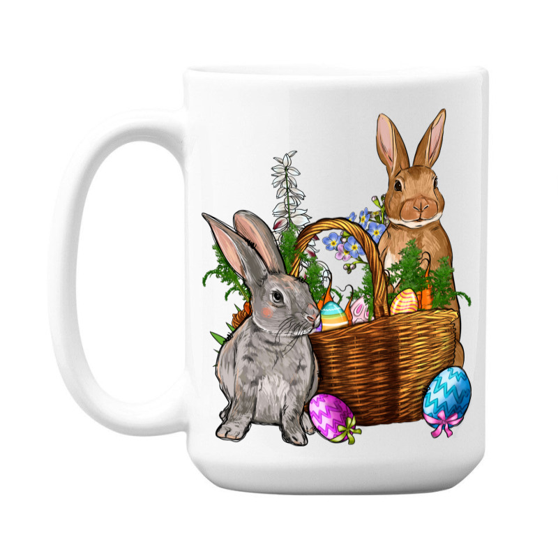 Bunnys Carrots Eggs With Basket Easter 15 Oz Coffee Mug | Artistshot