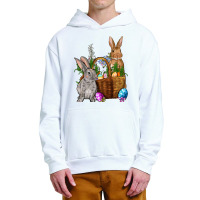 Bunnys Carrots Eggs With Basket Easter Urban Pullover Hoodie | Artistshot