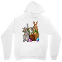 Bunnys Carrots Eggs With Basket Easter Unisex Hoodie | Artistshot