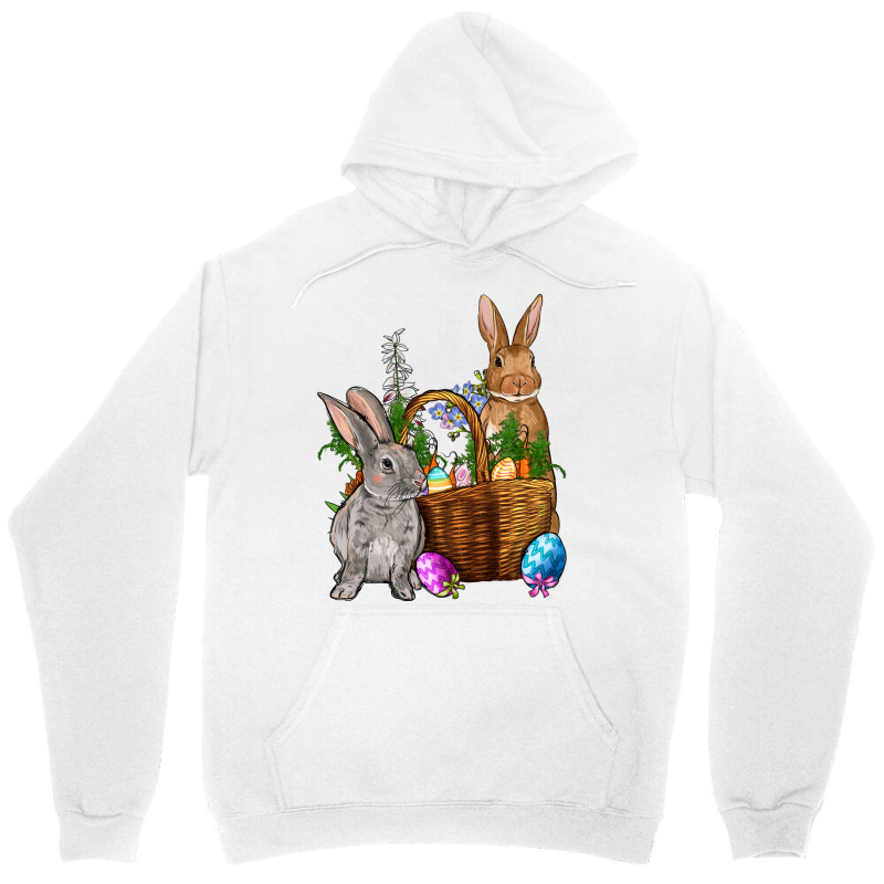 Bunnys Carrots Eggs With Basket Easter Unisex Hoodie | Artistshot