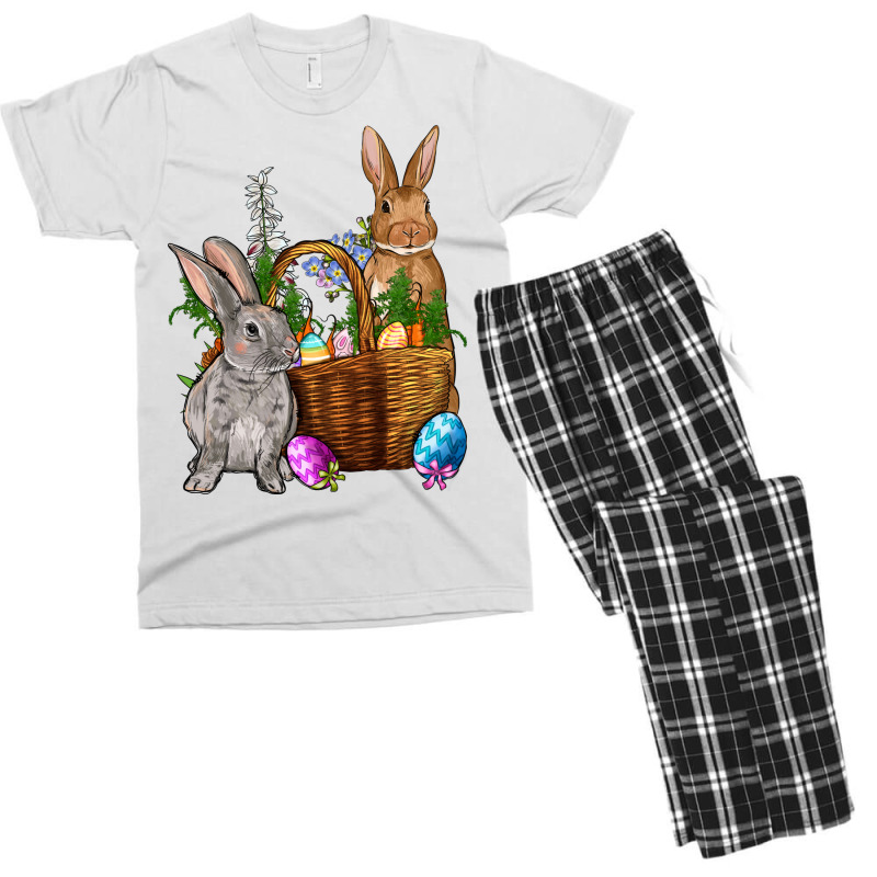 Bunnys Carrots Eggs With Basket Easter Men's T-shirt Pajama Set | Artistshot