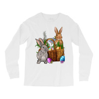 Bunnys Carrots Eggs With Basket Easter Long Sleeve Shirts | Artistshot