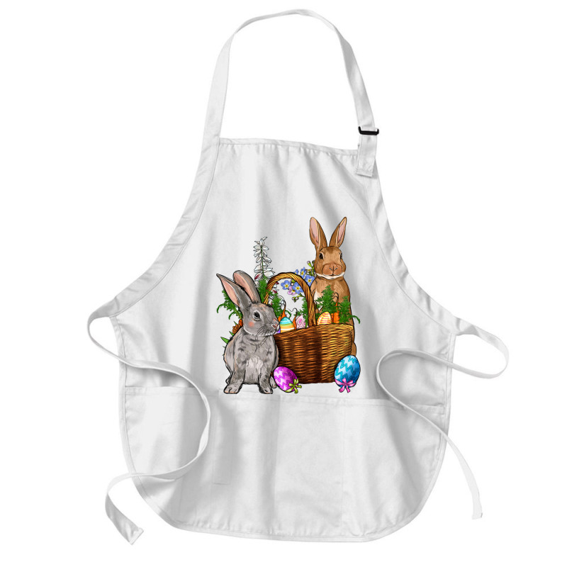 Bunnys Carrots Eggs With Basket Easter Medium-length Apron | Artistshot