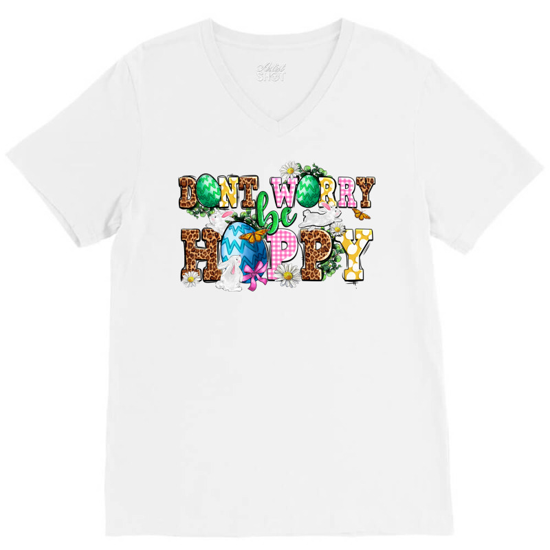 Don't Worry Be Hoppy V-neck Tee | Artistshot