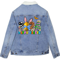 2024 Happy Easter Unisex Sherpa-lined Denim Jacket | Artistshot