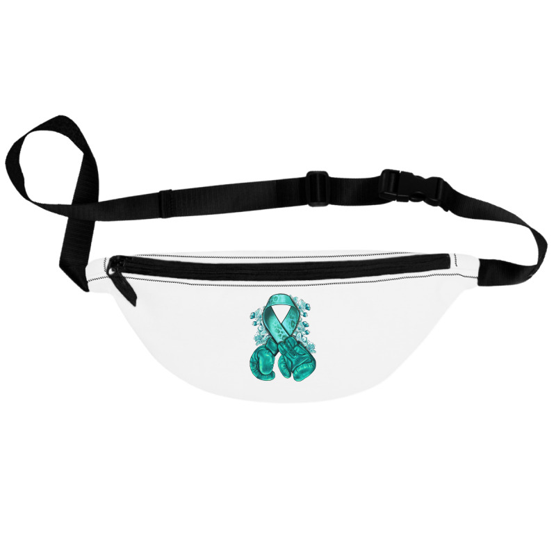 Ovarian Cancer Teal Ribbon With Boxing Gloves Fanny Pack | Artistshot