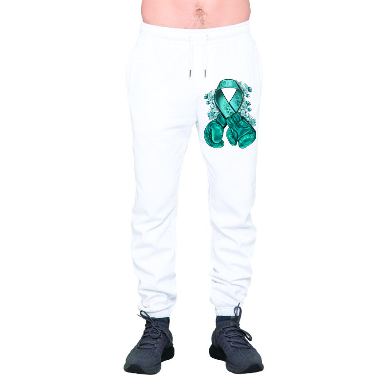 Ovarian Cancer Teal Ribbon With Boxing Gloves Urban Sweatpant | Artistshot