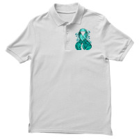 Ovarian Cancer Teal Ribbon With Boxing Gloves Men's Polo Shirt | Artistshot