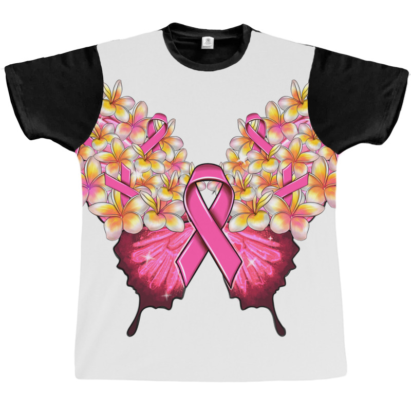 Pink Ribbon Breast Cancer Butterfly Graphic T-shirt | Artistshot