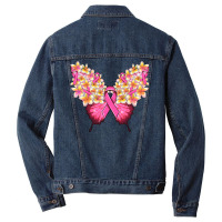 Pink Ribbon Breast Cancer Butterfly Men Denim Jacket | Artistshot