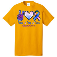 Peace Love Cure Thyroid Cancer Basic T-shirt | Artistshot