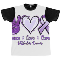 Peace Love Cure Testicular Cancer Graphic T-shirt | Artistshot