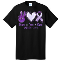 Peace Love Cure Testicular Cancer Basic T-shirt | Artistshot