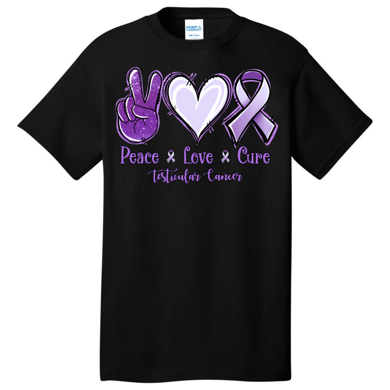 Peace Love Cure Testicular Cancer Basic T-shirt | Artistshot