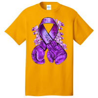 Domestic Violence Warrior Purple Ribbon Basic T-shirt | Artistshot