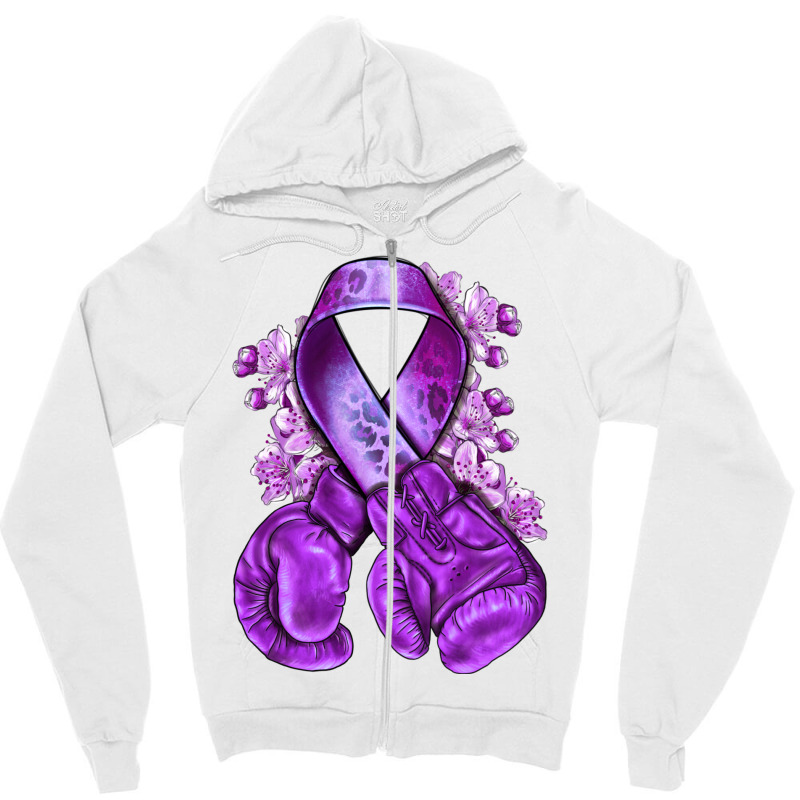 Domestic Violence Warrior Purple Ribbon Zipper Hoodie | Artistshot