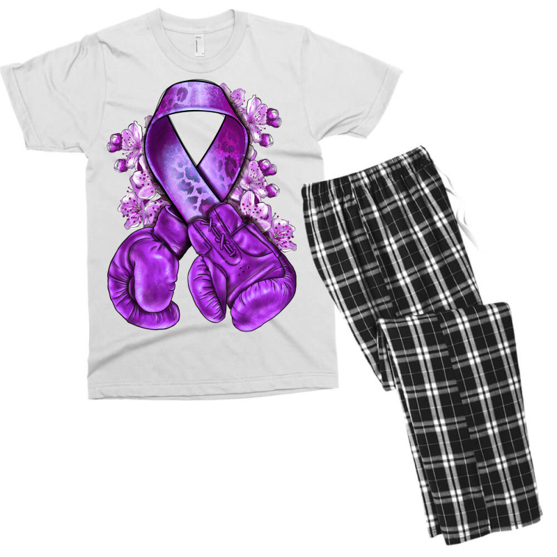 Domestic Violence Warrior Purple Ribbon Men's T-shirt Pajama Set | Artistshot