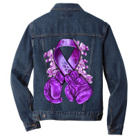 Domestic Violence Warrior Purple Ribbon Men Denim Jacket | Artistshot