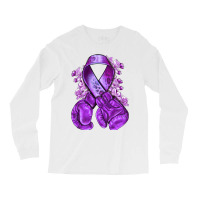 Domestic Violence Warrior Purple Ribbon Long Sleeve Shirts | Artistshot