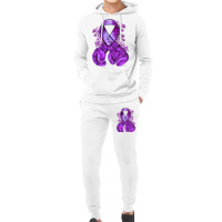 Domestic Violence Warrior Purple Ribbon Hoodie & Jogger Set | Artistshot