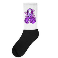 Domestic Violence Warrior Purple Ribbon Socks | Artistshot