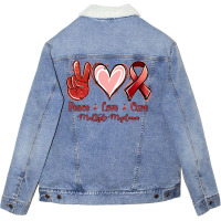 Peace Love Cure Multiple Myeloma Unisex Sherpa-lined Denim Jacket | Artistshot