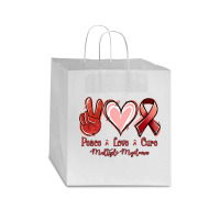 Peace Love Cure Multiple Myeloma Star Paper Bag - 13 X 7 X 13 | Artistshot