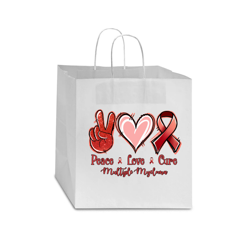 Peace Love Cure Multiple Myeloma Star Paper Bag - 13 X 7 X 13 | Artistshot