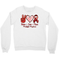 Peace Love Cure Multiple Myeloma Crewneck Sweatshirt | Artistshot