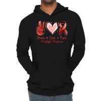 Peace Love Cure Multiple Myeloma Lightweight Hoodie | Artistshot