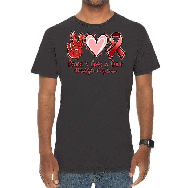 Peace Love Cure Multiple Myeloma Vintage T-shirt | Artistshot