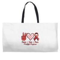 Peace Love Cure Multiple Myeloma Weekender Totes | Artistshot