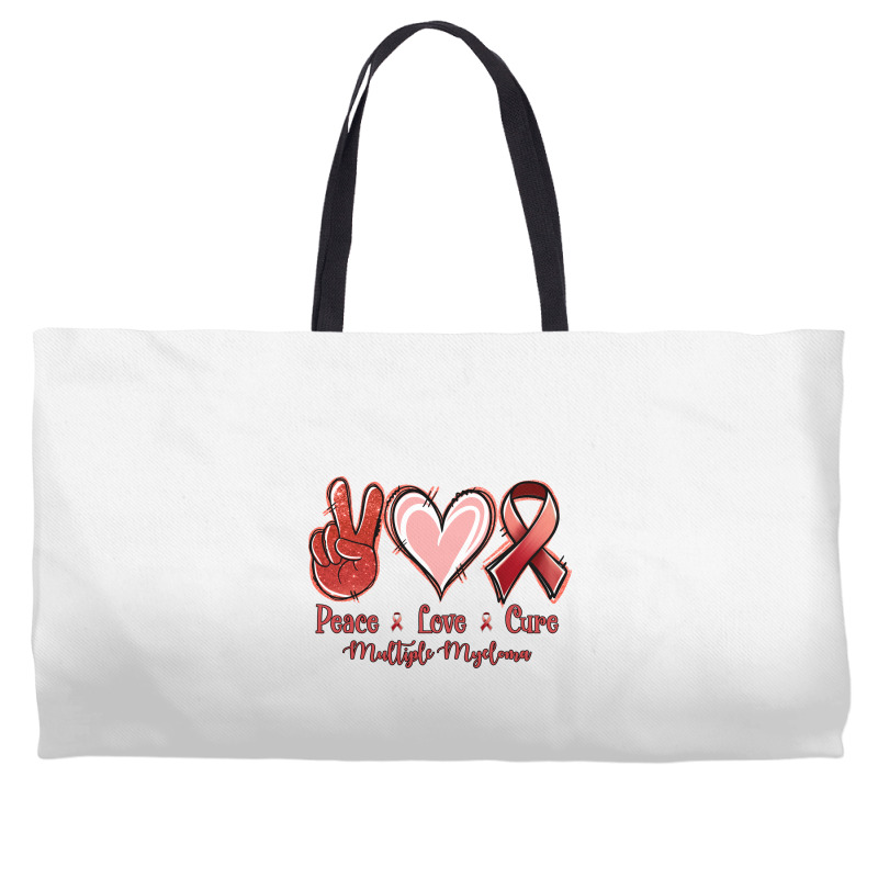 Peace Love Cure Multiple Myeloma Weekender Totes | Artistshot