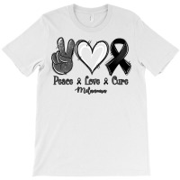 Peace Love Cure Melanoma Cancer T-shirt | Artistshot