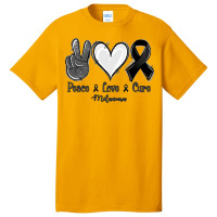 Peace Love Cure Melanoma Cancer Basic T-shirt | Artistshot