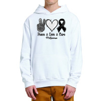 Peace Love Cure Melanoma Cancer Urban Pullover Hoodie | Artistshot