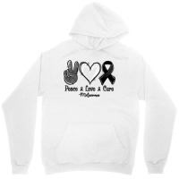 Peace Love Cure Melanoma Cancer Unisex Hoodie | Artistshot