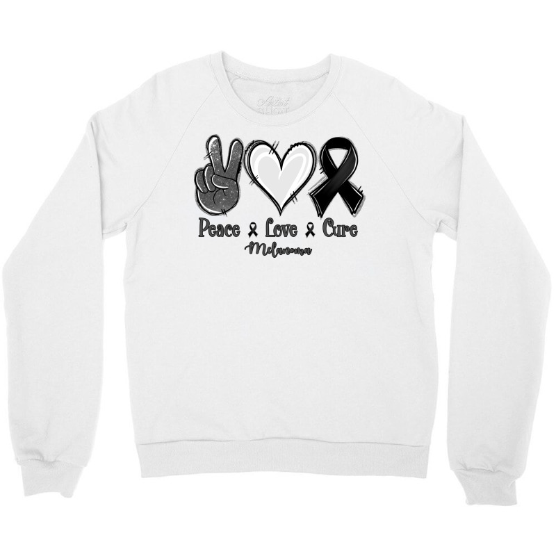 Peace Love Cure Melanoma Cancer Crewneck Sweatshirt | Artistshot