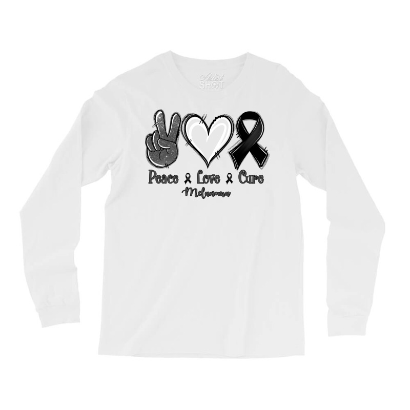 Peace Love Cure Melanoma Cancer Long Sleeve Shirts | Artistshot