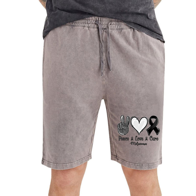 Peace Love Cure Melanoma Cancer Vintage Short | Artistshot