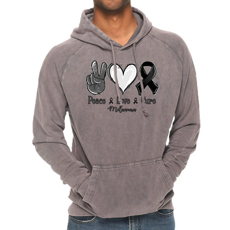 Peace Love Cure Melanoma Cancer Vintage Hoodie | Artistshot