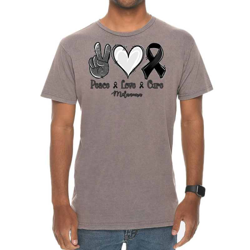 Peace Love Cure Melanoma Cancer Vintage T-shirt | Artistshot