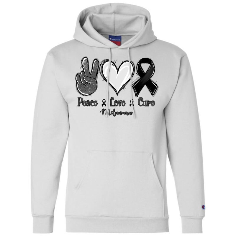 Peace Love Cure Melanoma Cancer Champion Hoodie | Artistshot