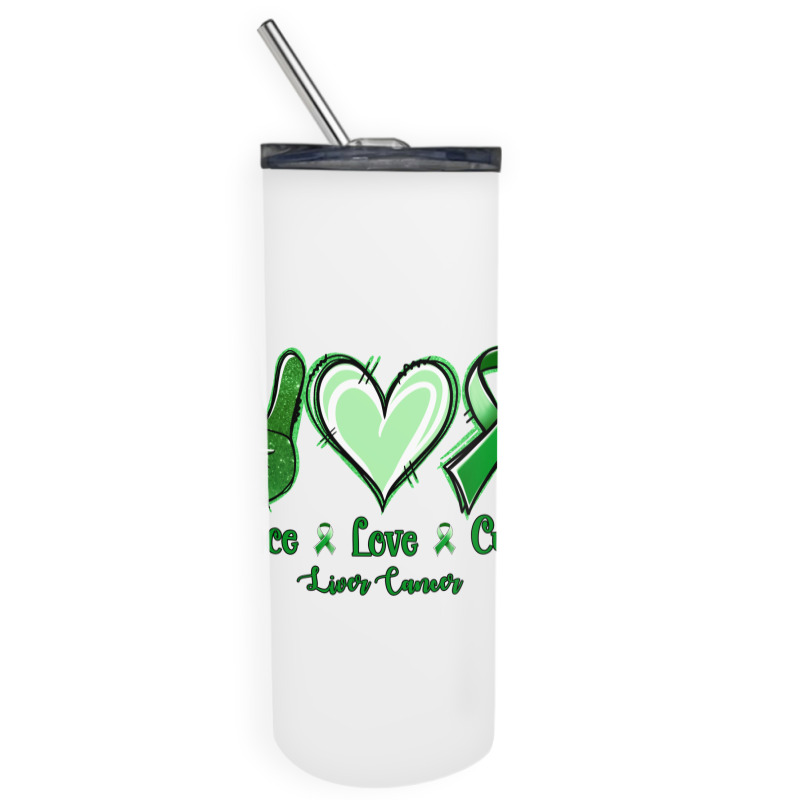 Peace Love Cure Liver Cancer Skinny Tumbler | Artistshot