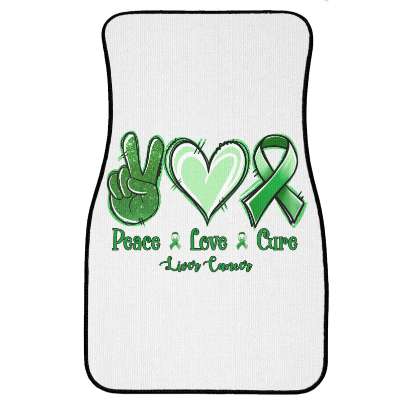 Peace Love Cure Liver Cancer Front Car Mat | Artistshot