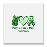 Peace Love Cure Liver Cancer Metal Print Square | Artistshot