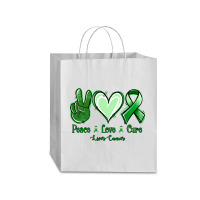 Peace Love Cure Liver Cancer Traveler Paper Bag -13 X 6 X 15 3/4 | Artistshot