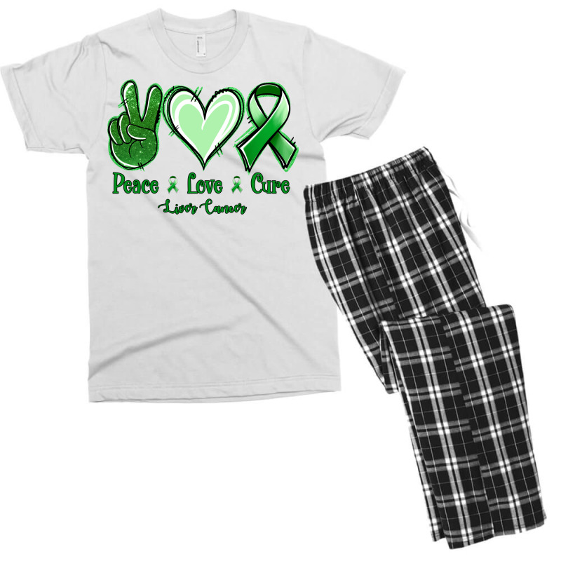 Peace Love Cure Liver Cancer Men's T-shirt Pajama Set | Artistshot